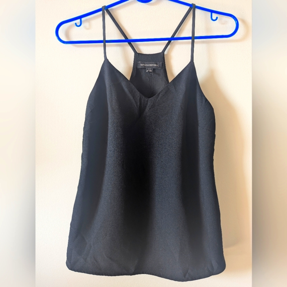 🖤Banana Republic XXS Petite Black Tank with Underlay Blouse